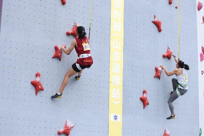 2025中国速度攀岩系列赛淄博收官 向畅周子羽摘金