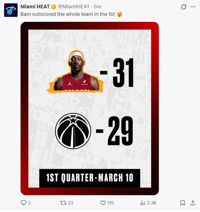 阿德巴约单场83分创历史纪录 超越科比成第二人